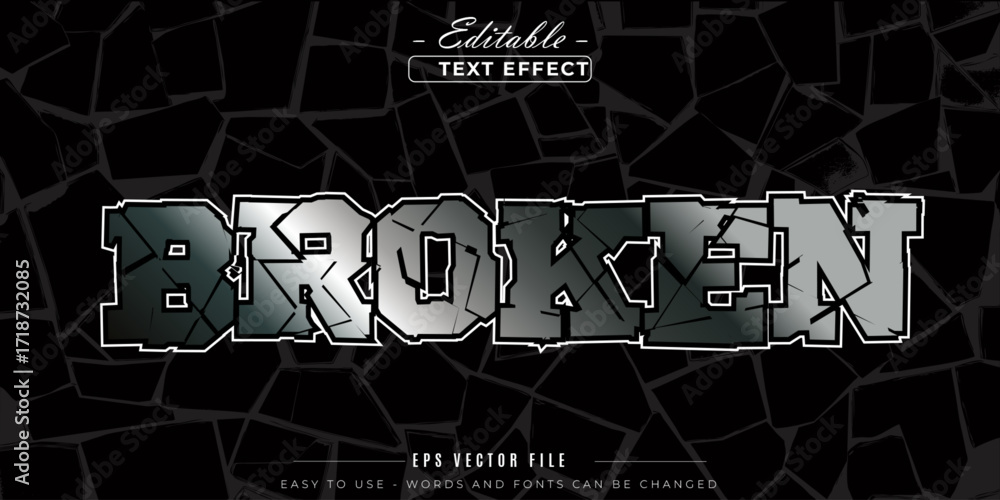Poster editable text effect on broken text theme.