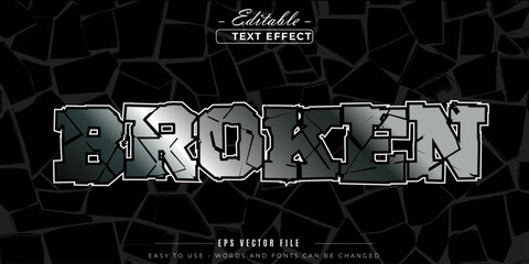 Editable text effect on broken text theme.