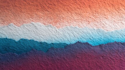 Fototapeta premium Abstract Watercolor Landscape with Gradients of Blue and Orange