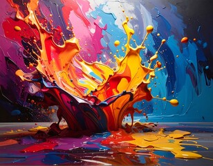 Colorful paint splash explosion