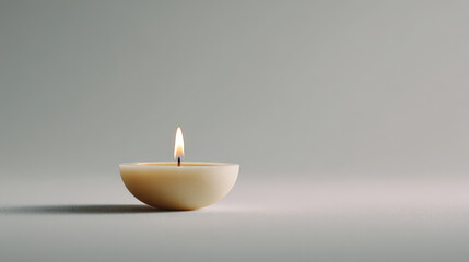simple candle with enhanced animation of fire captured in minimalist style