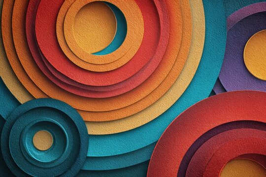Overlapping colorful circles with a textured surface