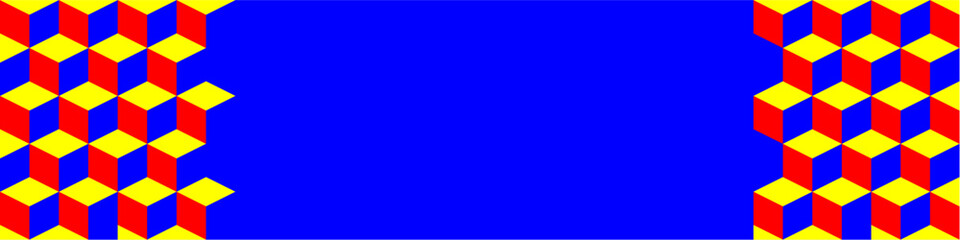 Geometry pop cube blue red yellow background vector. Perfect for modern, abstract, and creative projects. A stylish, simple design that evokes a sense of movement and dynamic energy.