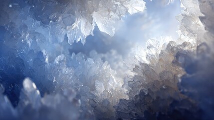 Fototapeta premium A close-up view of stunning blue and white crystal formations.
