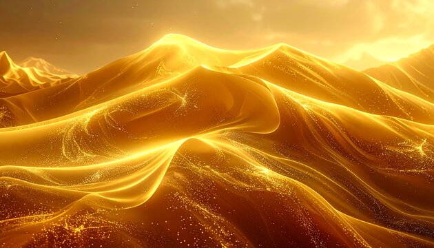 Golden desert landscape - Powered by Adobe