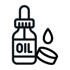 Essential Oil Bottle Line Icon of Aromatherapy Practices Icon Set