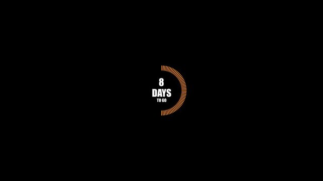 1 - 16 Days to go Remaining Animated Circular Progress Loader.