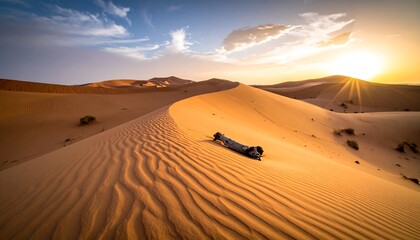 Golden desert sunrise
