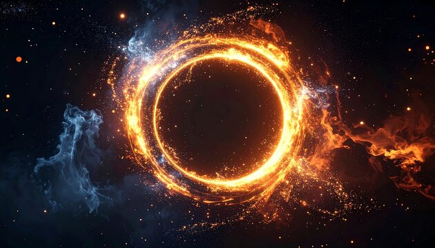 Fiery ring in space - Powered by Adobe