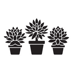 Succulents vector illustration on a white background.Simple design,perfect for various uses.