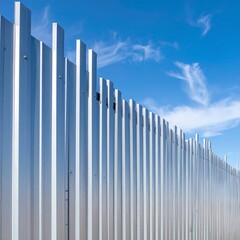 Obraz premium Metal fence against a clear blue sky