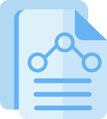 Analytics document flat colored isolated icon
