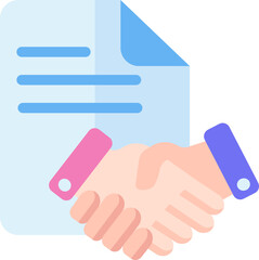 Contract flat colored isolated icon
