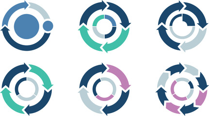Circular diagram infographic cycle process chart presentation