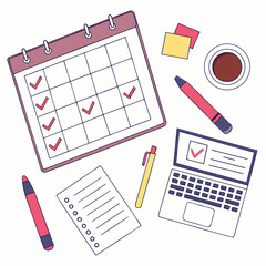Top- Down View of Planning and Workstation calendar