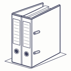 Two Office Ring Binders Standing Upright office supplies