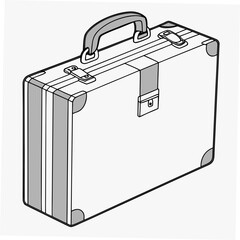 Vintage briefcase with metal clasps and handle retro