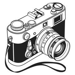 Vintage Rangefinder Camera Illustration retro photography
