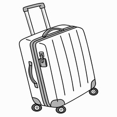 White rolling suitcase with retractable handle luggage
