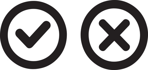 Checkmark and X Mark Correct and Incorrect Icons