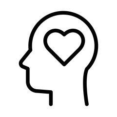 Heart in Head (Mindful Art) Line Icon of Art Therapy Icon Set