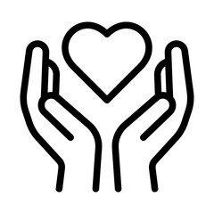 Obraz premium Hands Holding Heart Line Icon of Art Therapy Icon Set