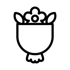 Flower Pot Arrangement Line Icon of Flower Arranging Icon Set