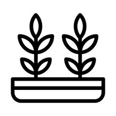 Shared Plant Bed Line Icon of Community Gardens Icon Set