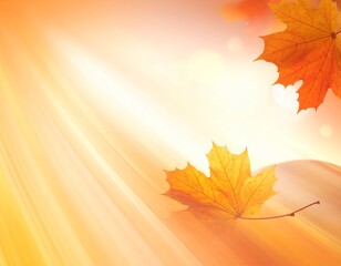 Abstract Autumn Gradient Soft Light, Warm Colors, and Maple Leaves