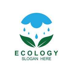 Logos of green Tree leaf ecology