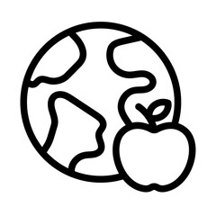 Global Food Support Line Icon of Food Banking Icon Set