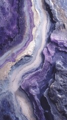 Obraz premium Amethyst Geode Inspired Abstract Art with Glittering Silver Accents and Smooth Transitions in Blues, Purples, and White