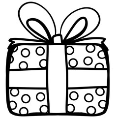 Line black christmas gift boxes and birthday gifts.