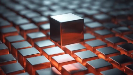 Shiny metallic cubes grid with high quality 4K footage video motion  - Powered by Adobe