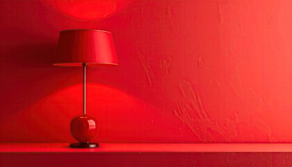 Red lamp on red wall