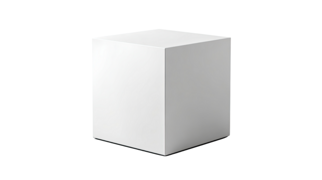 white cube on white background