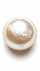 Pristine, round pearl, creamy white,  iridescent sheen