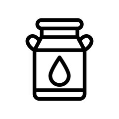 Milk Can Line Icon of Dairy Farming Icon Set