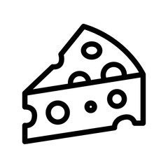 Cheese Slice Line Icon of Dairy Farming Icon Set