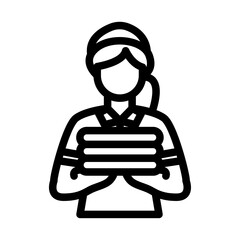 Front Desk Staff Line Icon of Hotel Management Icon Set