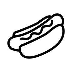 Hot Dog Line Icon of Street Food Icon Set