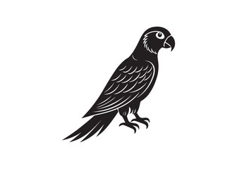 Fototapeta premium Parrot silhouette isolated vector illustration of exotic tropical bird design.