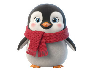 3d penguin isolated on white