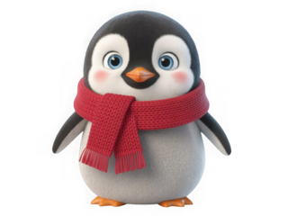 3d penguin isolated on white