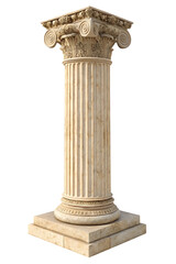 Greek column isolated on white or transparent background