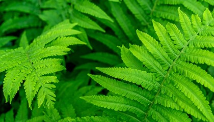 Lush green fern leaves