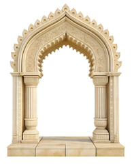 Obraz premium Classic antique gate with pillars or column arch isolated on white or transparent background