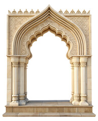 Naklejka premium Classic antique gate with pillars or column arch isolated on white or transparent background