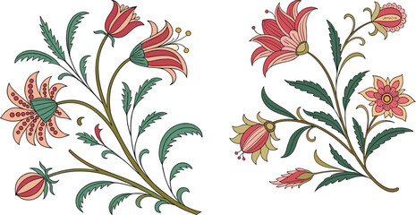 Mughal Fantasy Blooms in Vintage Rajasthani Elegance set © jahir