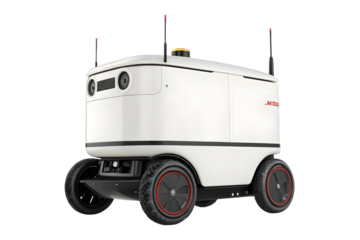 Delivery robot 3d illustration isolated on white or transparent background